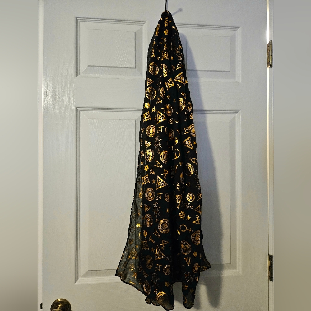 Fantastic Beasts Black and Gold Foil Scarf - Loot Crate Exclusive